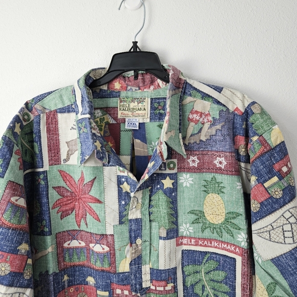 Reyn Spooner Mele Kalikimaka Christmas Hawaiian shirt 3XL Santa 2001 - Picture 3 of 6